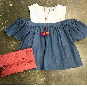 Women’s size M denim and white top